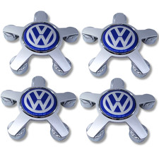 Alloy Wheel Centre Cap Hub x4 Silver Blue 135mm 4F0601165N For Polo Many Models