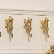 Set 3 Gold Monkey wall hooks