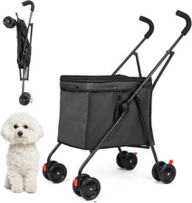 Folding Utility Wagon Heavy Duty Cart 60lb Load All Terrain Wheels Black