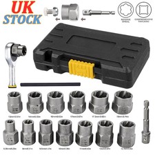 Locking Wheel Lug Nut Removal Tool Set Stud Bolt Impact Twist Socket Extractor