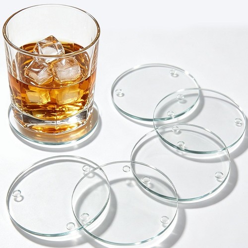 Pack crystal glass coasters - pack,