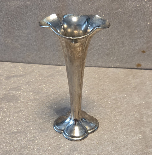 Antique silver plate bud vase - silver,