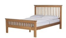 Aubrey Double Wooden Bed Frame Oak Stain Sturdy and Stylish Bedroom Furniture
