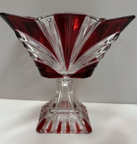 Vtg japan ruby red compote - ruby,