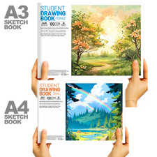 A3 A4 Artist Sketch Book Drawing Pad White 100 GSM Cartridge Paper