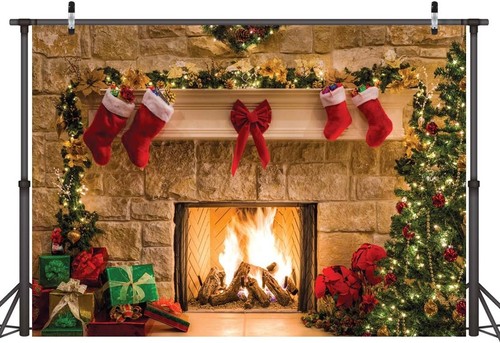 Christmas fireplace background