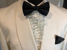 Men’s Ivory/ White Dinner Jacket Tuxedo With Shawl Collar 42 Regular wool Mix