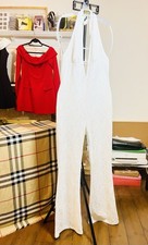 White Lace Flared Halter Neck