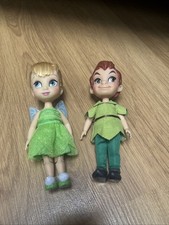 Disney Animators Collection Mini Doll Peter Pan And Tinkerbell Dolls Vgc