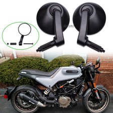 Round Motorcycle Handle Bar End Side Mirror 7/8'' 1'' For Husqvarna Vitpilen 401