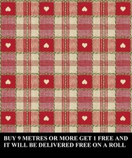 Red Gingham Love Heart Square