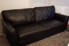 Habitat Milford 3 Seater Leather Sofa Black ,This Is A 100% Real Leather Sofa