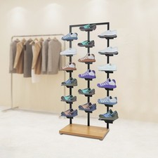 Free Standing Shoe Rack Shop Shoe Display Rack Shoe Display Shelf for 18 Pairs