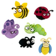 BUG EYED Dress it Up Buttons - Insects Themed Embellishments