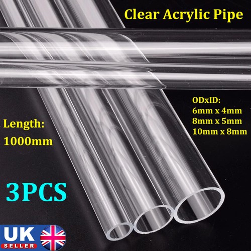 3pcs 1000mm clear acrylic - acrylic, tube