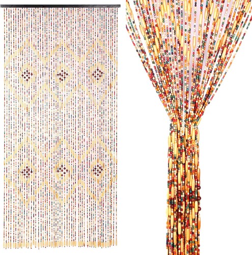 Bamboo beaded door - beaded,