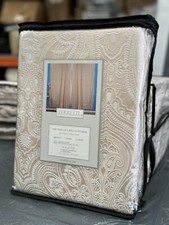 Luxury Pair Of Pale Pink Champagne Jacquard Woven Curtains 66”x72” Lined Pencil