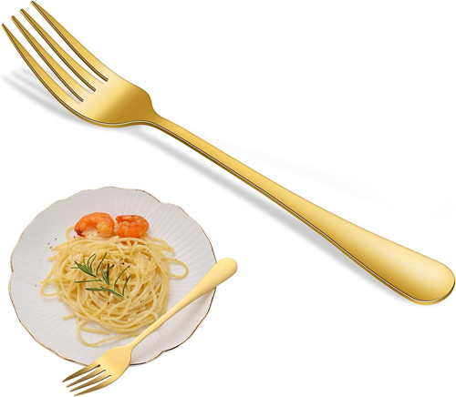 Gold dinner forks set - gold,