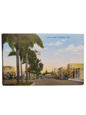 Postcard Chula Vista California 1950's Street View Vintage Cars