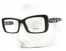 Miu Miu Eyeglasses Glasses VMU 03S 06E-1O1 Black White Havana 52-17-140 w/case