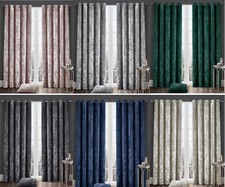 Crushed Velvet Curtains Pair