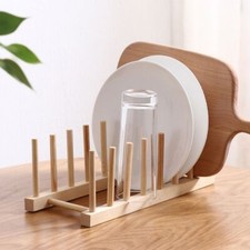 Wooden Dish Rack Stand Holder for Plates & Cups Kitchen Storage & Drying Rack UK