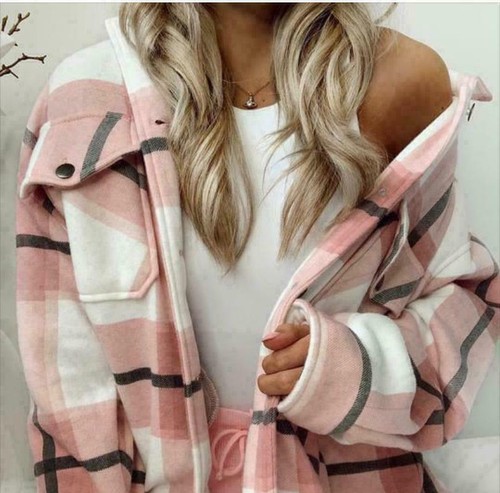 Womens check fleece - check, casual