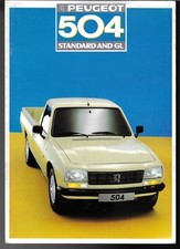 Peugeot 504 Pick-Up 1986-1987 UK Market Foldout Sales Brochure Standard & GL