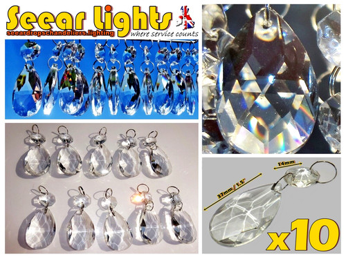Chandelier oval beads 37mm - 10,