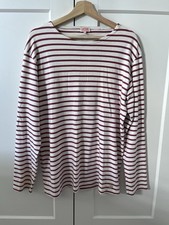 Armor Lux Long Sleeve T-Shirt White Red Breton XL