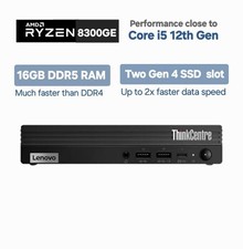 Lenovo M75q Gen 5 Micro Desktop PC Windows 11  16GB DDR5 RAM, 256GB M.2 SSD WiFi