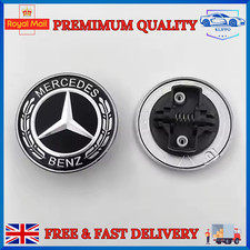 Mercedes-Benz Gloss Black Wreath Flat Bonnet Badge Emblem 57mm C E S Class