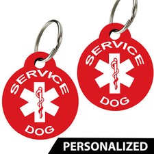 Service Dog ID Tags - Pet Tags, Dog Tags, Personalized (Set of 2)