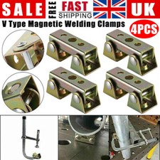 NEW 4Pcs V Type Magnetic Welding Clamps Holder Suspender Fixture Adjustable Pads