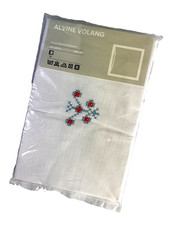 IKEA Alvine Volang Cushion Cover 65x65cm White 100% Cotton Embroidered Euro