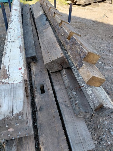 Reclaimed pitch pine beams - pitch,