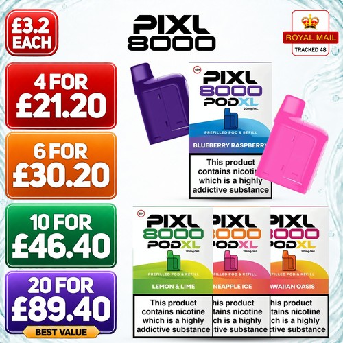 Pixl 8000 prefilled vape pods - prefilled,