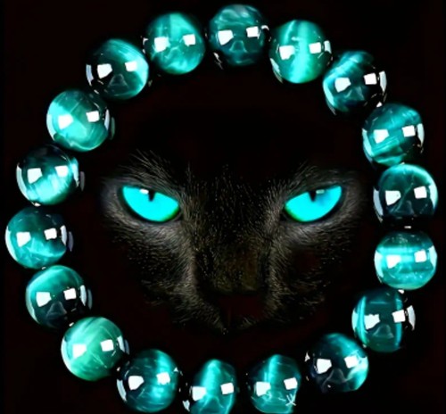 Blue tiger eye bracelet unisex - tiger,