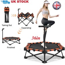 Trampoline Foldable Fitness Jumper Rebounder Bouncer Excercise Gym W/handbar 36"