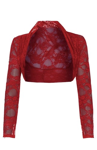 Cropped red soft lace - red, long