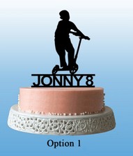 Personalised Stunt Scooter Action Birthday Celebration Cake Topper - Acrylic