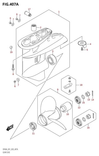 Suzuki genuine propeller - suzuki, nut