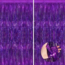 Purple metallic tinsel - purple, foil