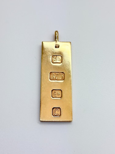 9ct yellow solid gold ingot - solid,