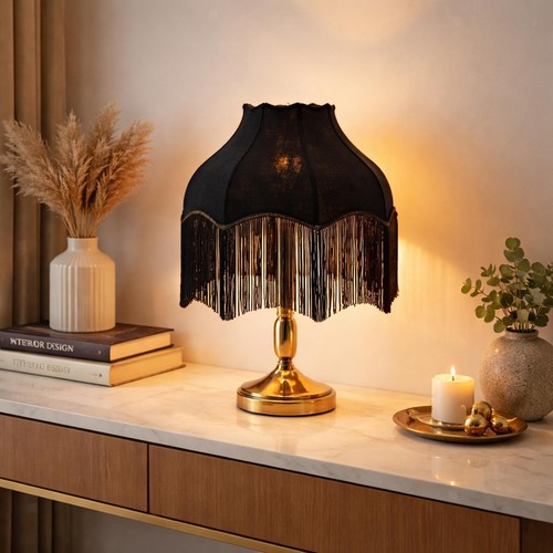 Vintage lampshade lamp - vintage, shade