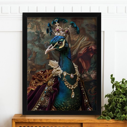 Regal peacock art print - peacock,
