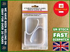 4 X White Table Cloth Clips/clamps - Kleenze brand