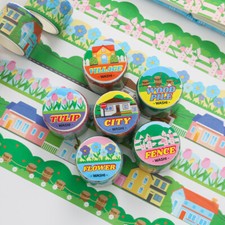 Flower Landscape Adhesive Washi Tape Journal Card Album Diy Decorative Stickers