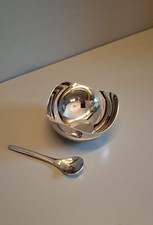 Georg Jensen Cobra Bowl & Spoon Set – Stainless Steel – Denmark – Pre-Owned