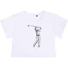 'Golf Lady' Women's Cotton Crop Tops (CO045875)